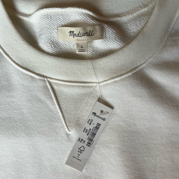 NWT Madewell (Re)sourced Cotton Short-Sleeve Relaxed Sweatshirt - Picture 3 of 4